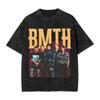 ROCK Band Bring Me The Horizon Tees for Fans BMTH Washed Vintage Tops Novelty Graphic Print Tee Shirt Vintage Loose Cotton Tops