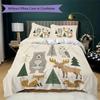 Cute Nordic Style Pattern Bedding Uilt Set Uilt Cover Pillowcase Home Decoration Birthday Gift (1 * Duvet Cover + 2 * Pillowcase  Without Core)24