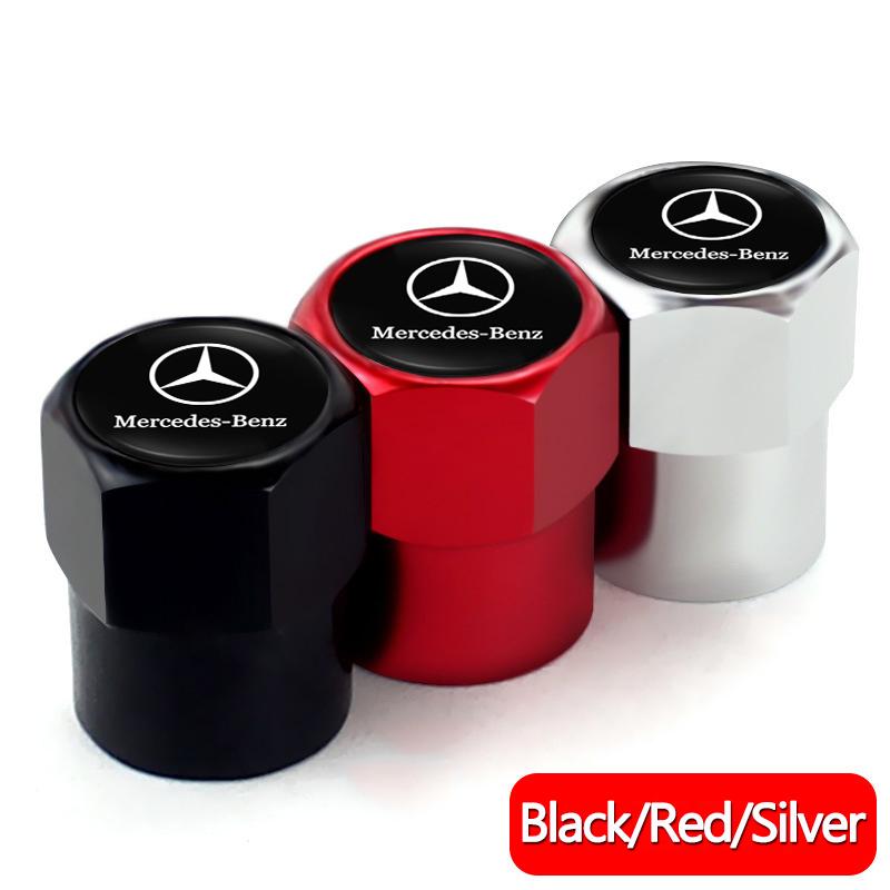 TSGWS1 2025 Hot 4/8Pcs Car 3D Logo Tire Valve Caps Emblem Cap Case For Mercedes Benz AMG Smart W205 C300 W203 W206 W108 W124 W126 W168