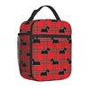 Cute Scottie Dog Pattern Insulated Lunch Bag for Women Boys Girls Reusable Thermal Lunch Tote Box for Work School Travel Picnic
