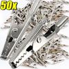 1/50pcs Metal Alligator Clips Crocodile Test Clip Cable Lead Screw Fixing Tools Connectors Silver Electric Test Pins Supplies