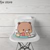 Breakfast Panda Throw Pillow Cover Cute Anime Little  Boo    Sofa Chair Bed Cushion  Home Decor 45x45cm
