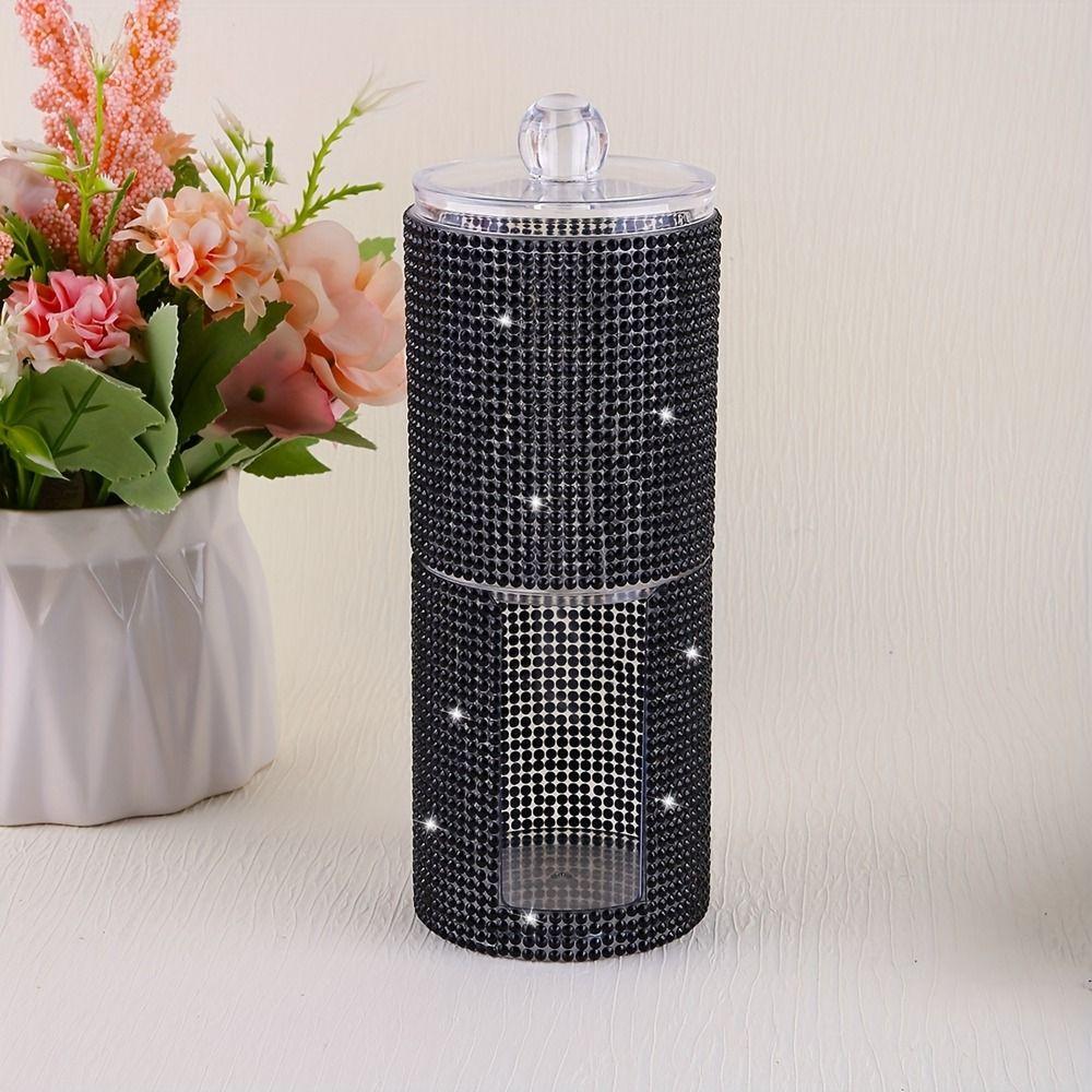 Plastic Double-Layer Cotton Swab Holder 2 in 1 Cotton Pad Organizer Bathroom