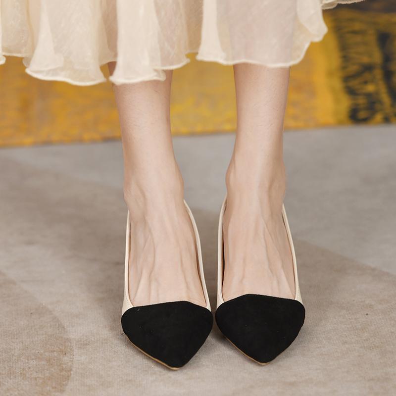 Fashion Quality Women's Pumps 2025 Spring Mix Color Female Shoes Shallow Slip-on Pumps Sexy Pointed High Heel Hot Sale Office Lady Shoes