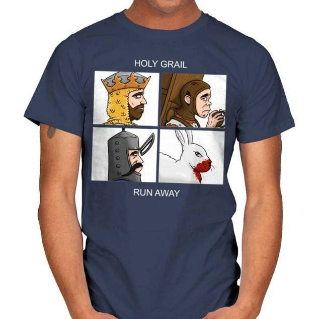 Holy Grail Run Away Monty Python T-shirt size S-5XL XXL