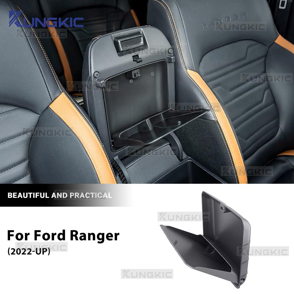 For Ford Ranger T9 2022-2025 Pickup Central Console Tray Dustproof Anti-Scratch Armrest Hidden Storage Divider Organizer Box