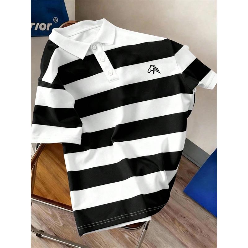 Herren Sommer Neu Gestreift Lässig Golf Business Kurzarm Poloshirt – Perfekt für den Alltag und Soziale Anlässe