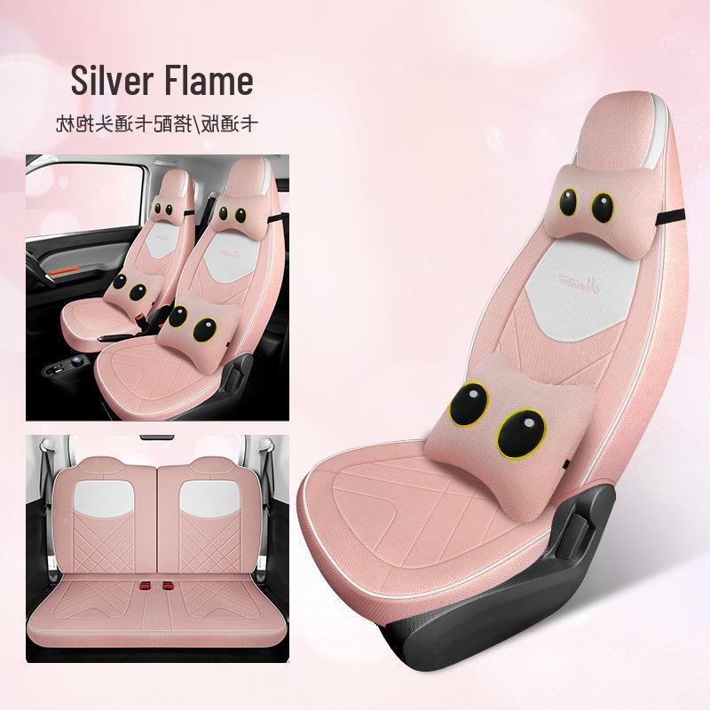 Full Coverage Cartoon Fabric Seat Cover for 2020-2022 Wuling Hongguang MINI 1st & 2nd Gen (4-Seater)