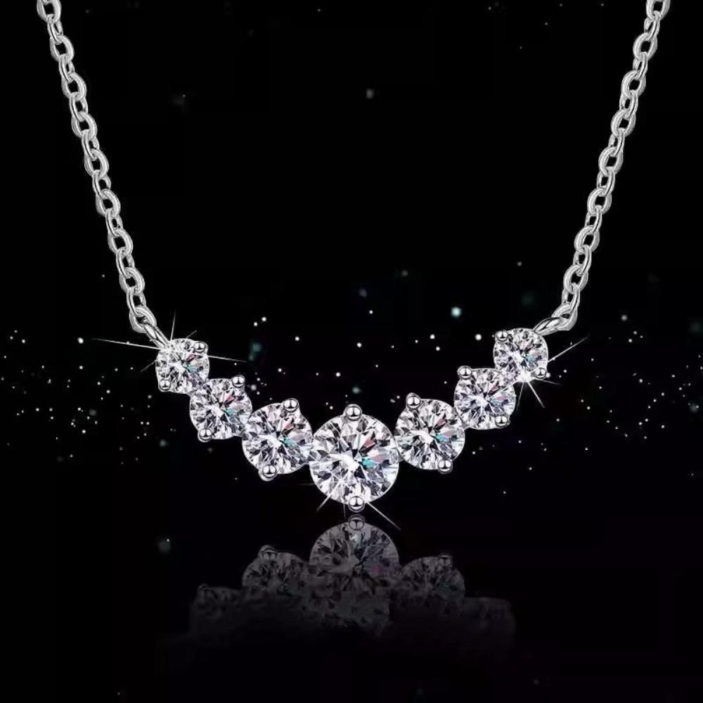 Women's Zircon Necklace 1 Carat Moissanite Drop Pendant Jewelry