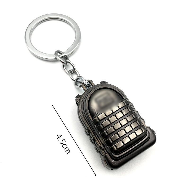PUBG Peace Elite Chicken Dinner Anime Keychain Alloy Model Gun Toy Pendant
