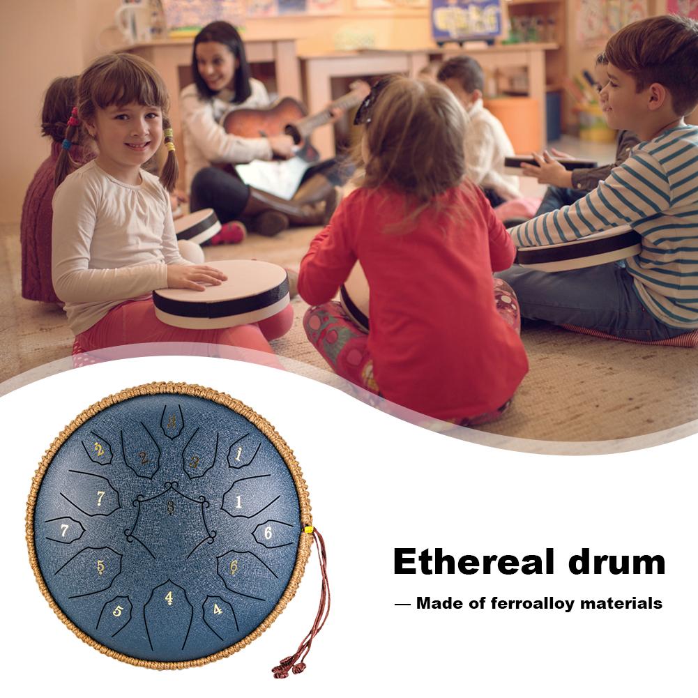 12 Inch D Tone Ethereal Drum Yoga Meditation Sound Healing 15 Notes Percussion Musical Instrument Child Beginner Hand Drum Acces