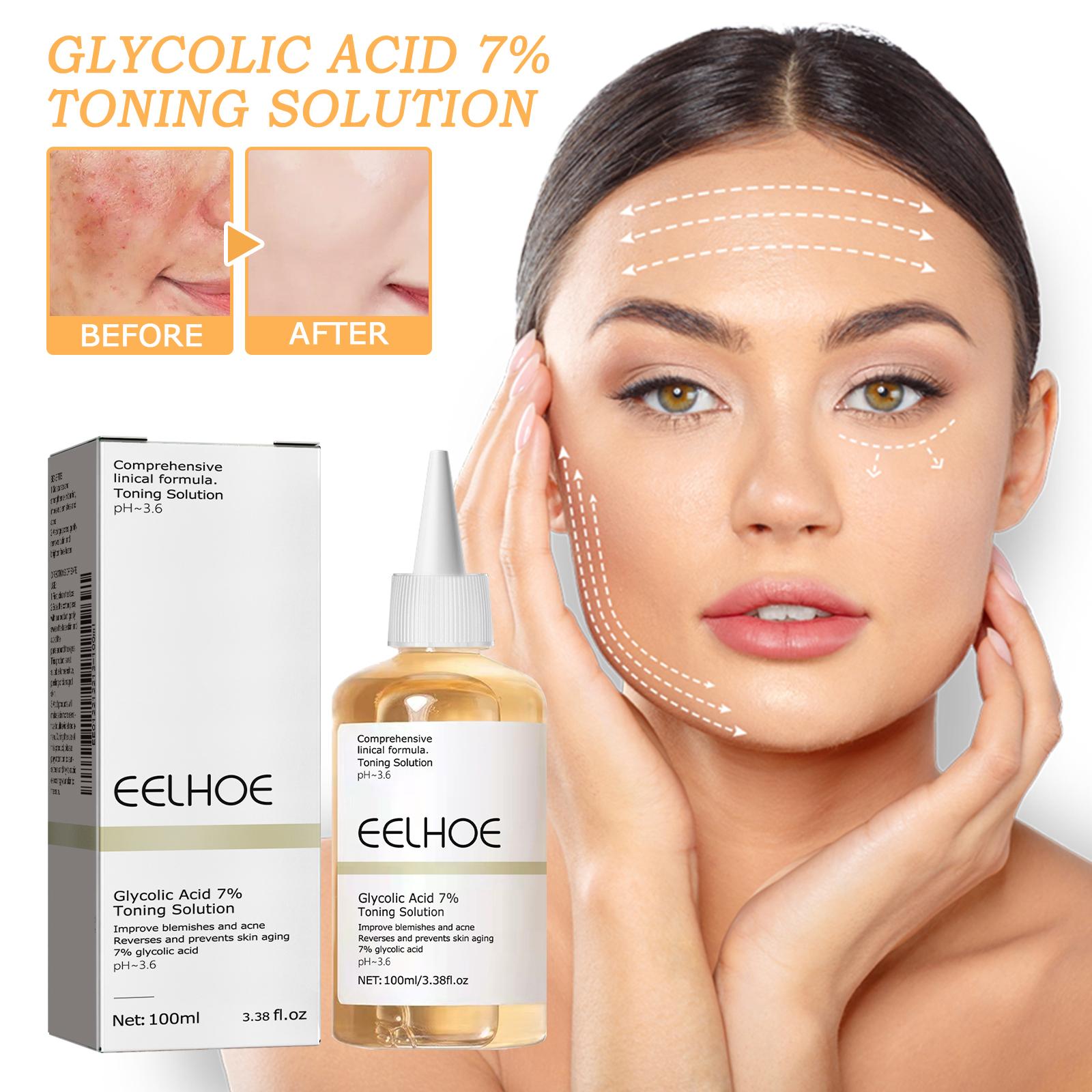 Glycolic Acid 7% Toning Solution Ordinary Acne Remover Lifting Firming Wrinkles Glowing Facial Skin Care Glycolic Acid Toner 100ml