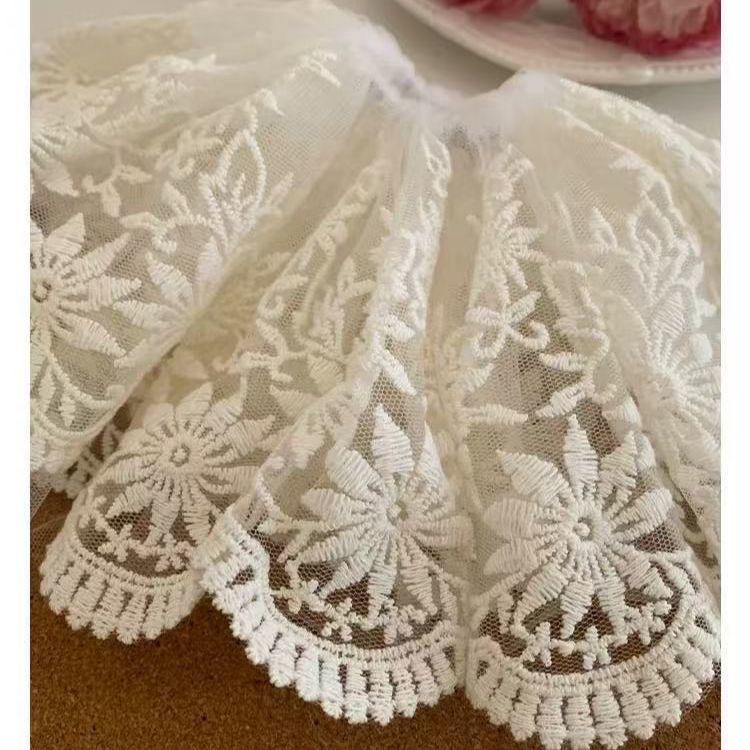 Korean Princess Style White Lace Mesh Scrunchie Oversized Luxury Hair Accessory for Women