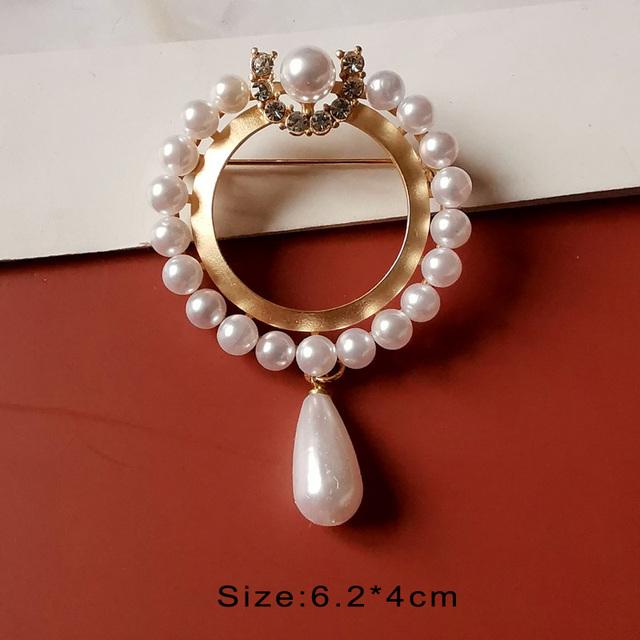 

Винтажная барочная брошь-цветок, западные ретро-дворцовые броши-жемчужины, женская золотая корсажная нашивка