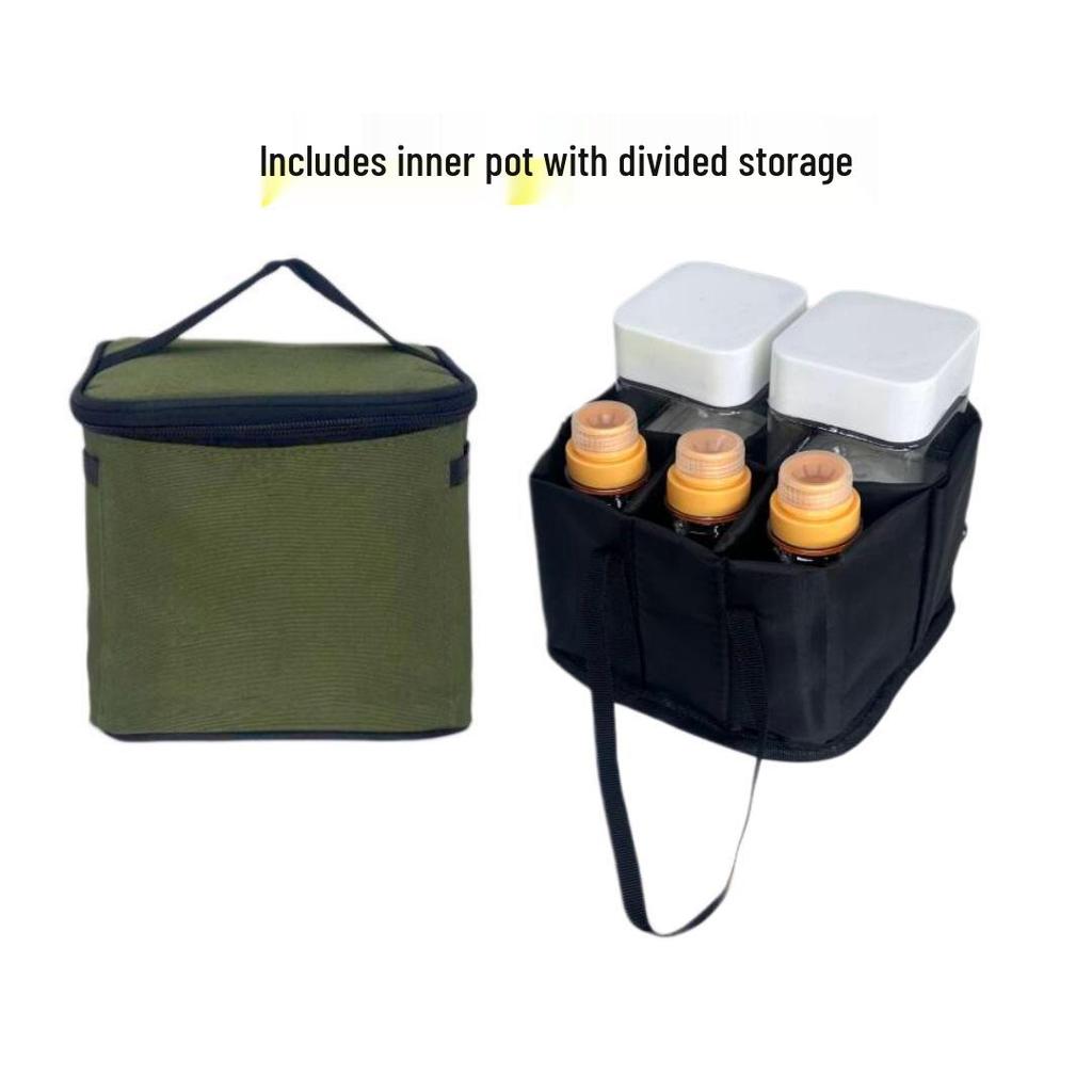 Portable Outdoor Storage Bag for Cutlery, Seasoning, Tea Set, and Cosmetics