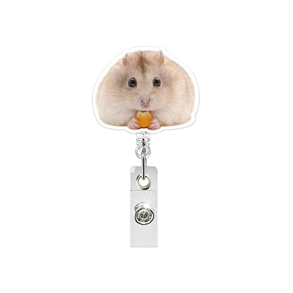 1Pc Funny Cat Dog Meme Acrylic Badge Holder Retractable Easy Pull Badge Reel Lanyard for ID Card Holder Name Tag Key Nurse Accessory