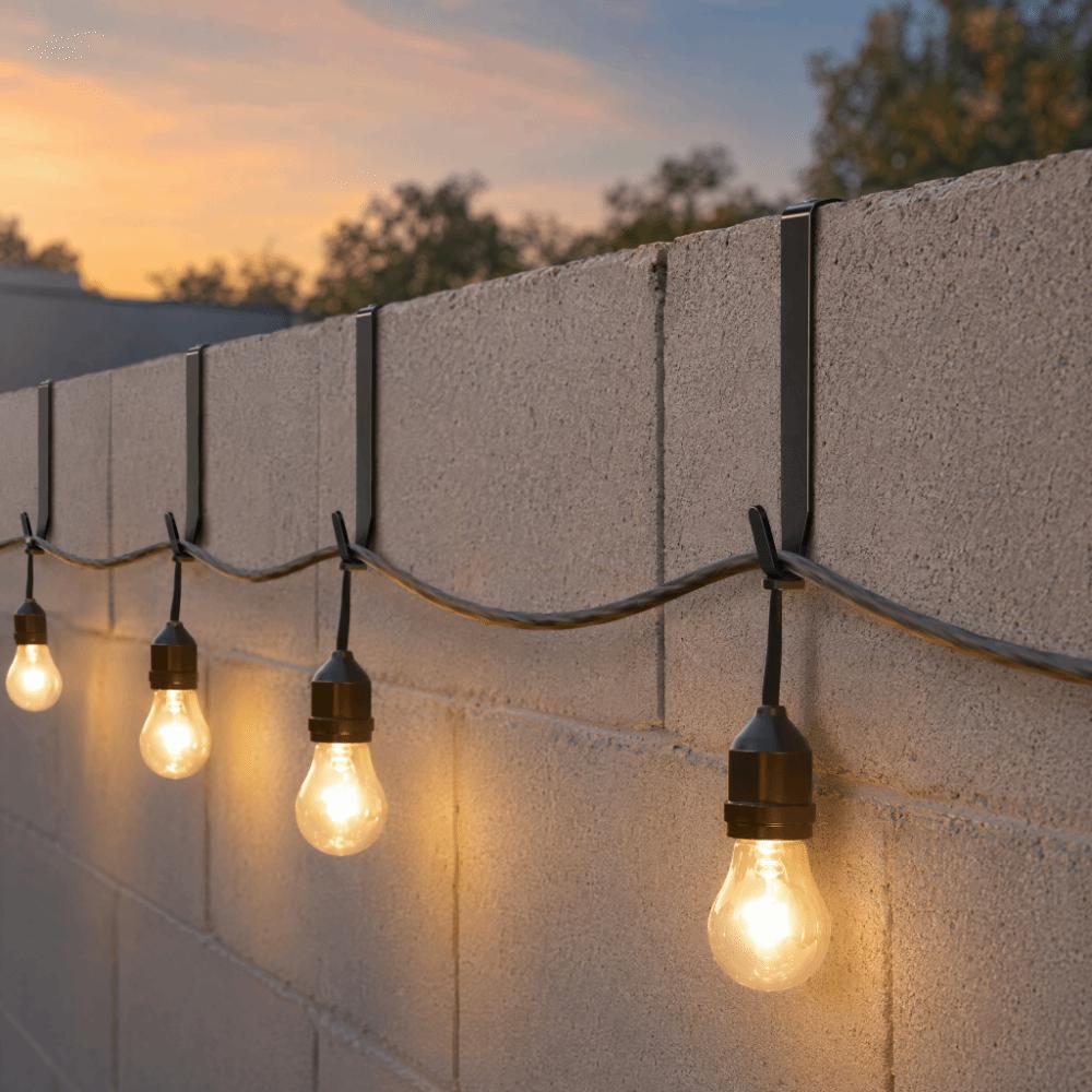 4Pcs No Drill Outdoor Light String Hooks Adjustable String Light Hangers  Cinder Block