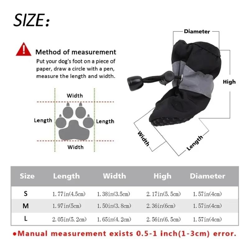 New 4pcs Waterproof Pet Dog Shoes Anti-slip Rain Snow Boot Thick Warm For Small Cats Dogs Puppy Socks Booties