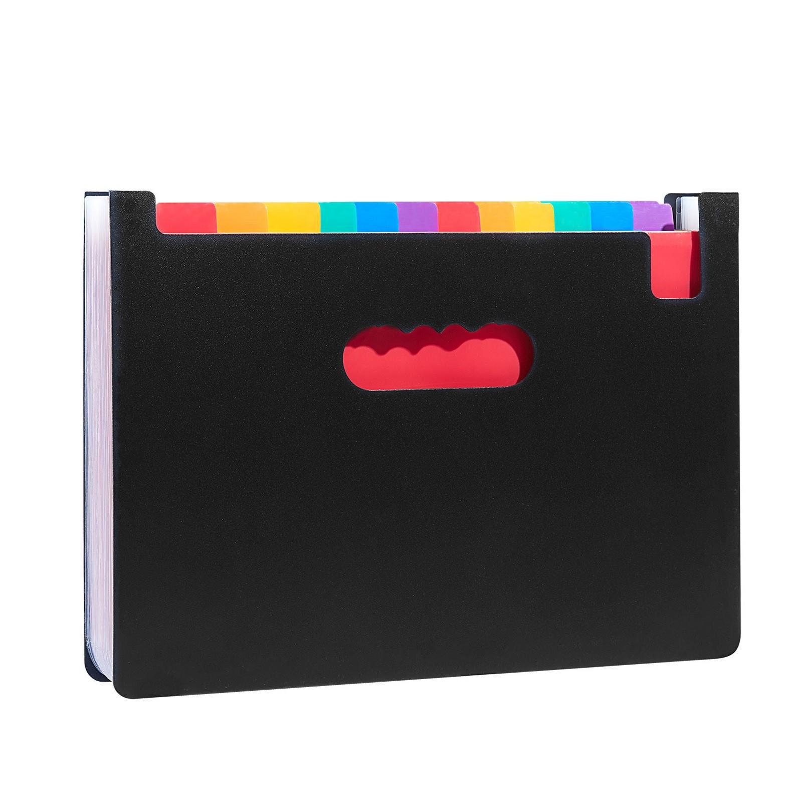 

Expandable 13-Pocket File Organizer with Colorful Tabs, Portable Accordion Document Folder for Office and School Use
