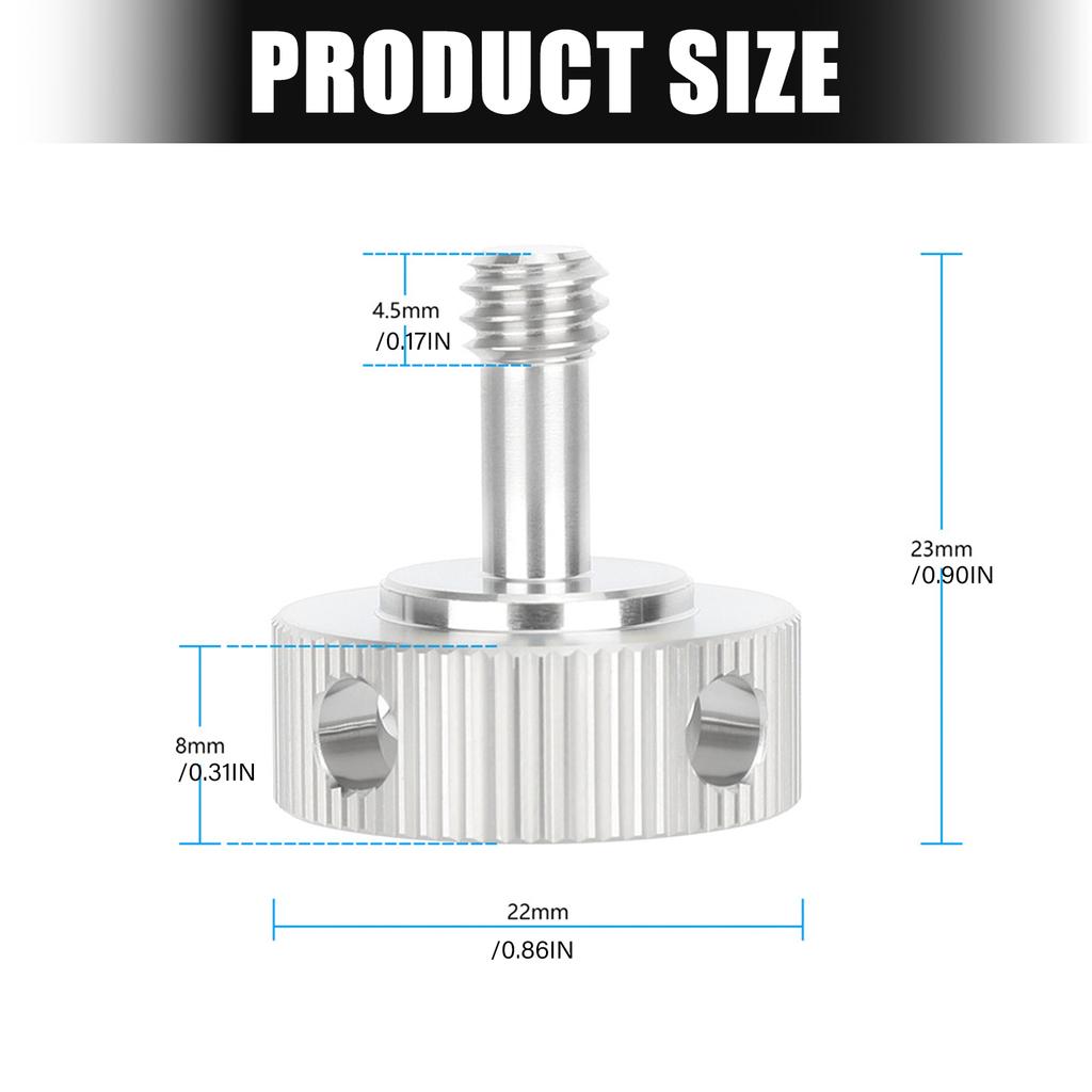 Rust Resistant Steel 1/4in Threaded Knob Screw Adapter For Effortless Hand Tightening Of Photography Accessories