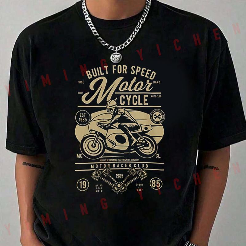 Built For Speed Motorcycle T-Shirt Moto Riders Men's Casual O-Neck Tops Tee 2026