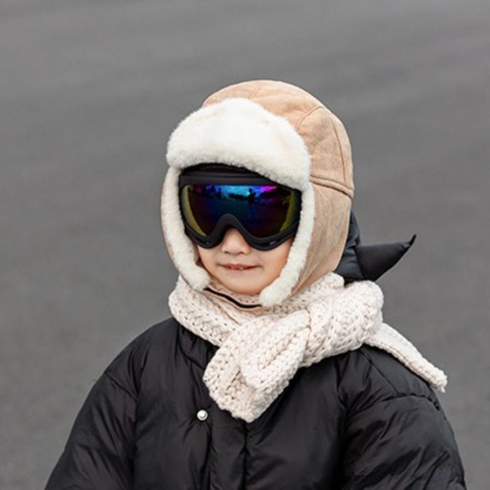 Warm Ear Protection Hats Cute Plush Pilot Hat Fashion Kids Bear Ears Hat  Children