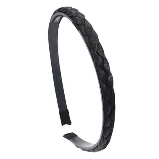 Headband Delicate Solid Color Twisted Wig Design Synthetic Hairband for Party