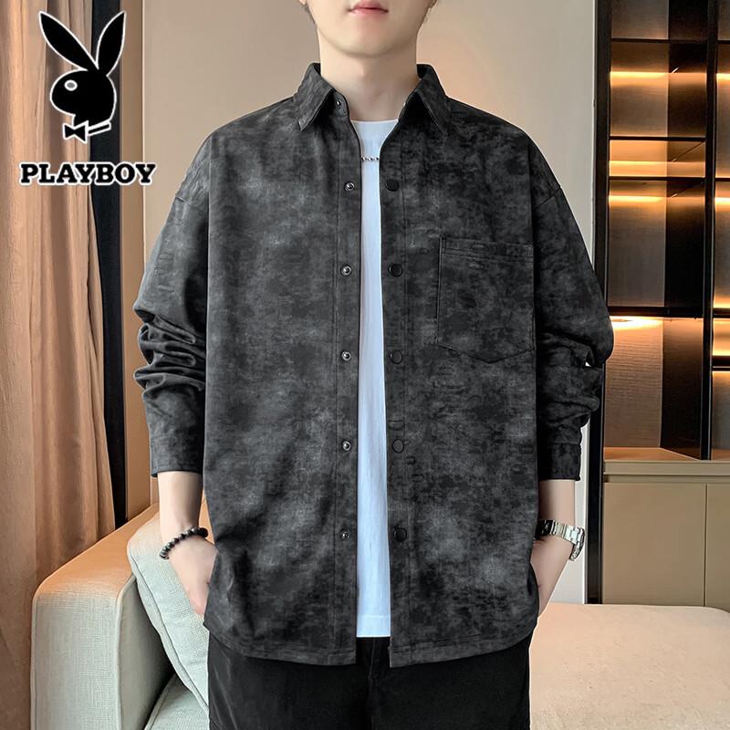 PLAYBOY Men's Durable Breathable Long Sleeve Casual Shirt