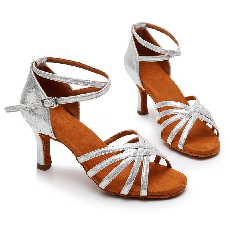 Red Latin Dancing Shoes for Women Girls Latin Dance Shoes Salsa Tango Ballroom Performance Shoes 7CM