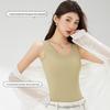 Seamless Ice Silk Strappy Vest for Women with Built-in Bra Pads