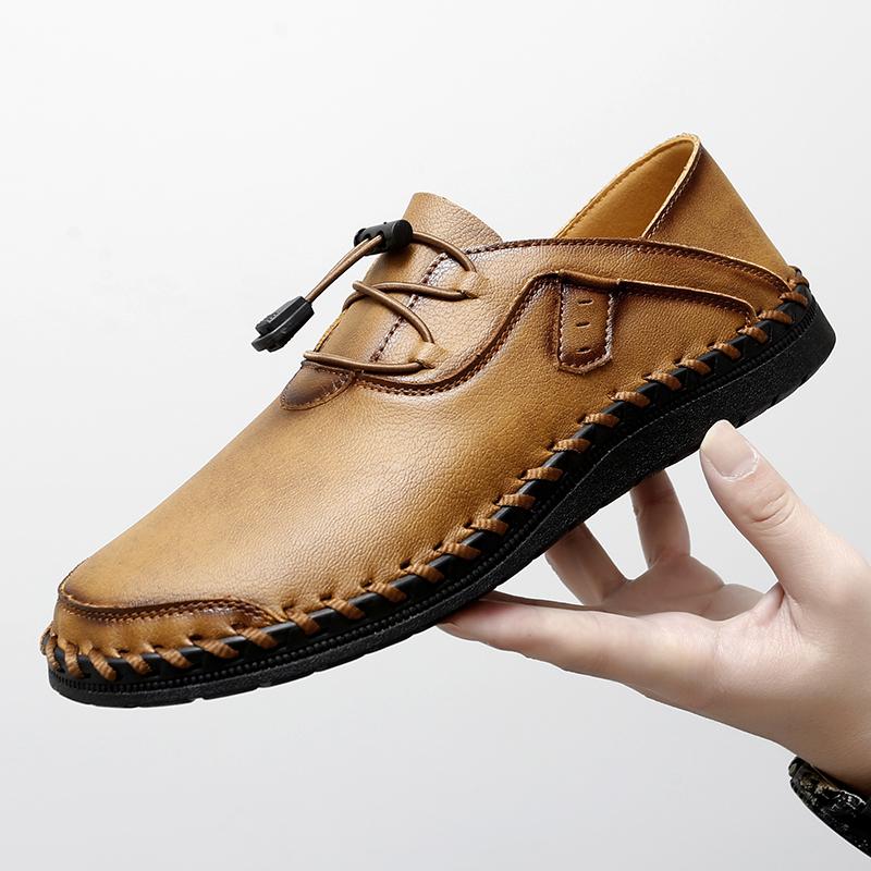 

Модная качественная ручная строчка нитью Мягкая кожа Мужская обувь Легкая кожаная Деловая повседневная обувь Лоферы Удобная Универсальная обувь для вождения 47 коричневый
