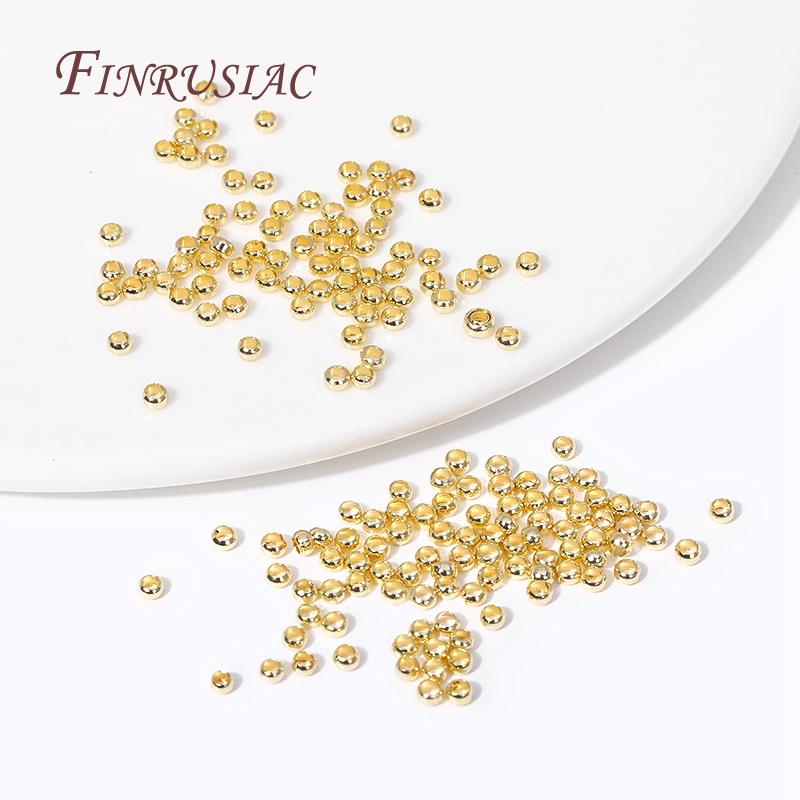 Wholesale 2.5mm Crimp Beads 18K Gold Plated Crimp End Beads For Jewelry Making Supplies