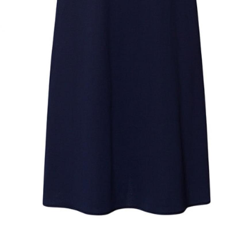 Hanro Cotton Silk Spaghetti Dress Deep Navy 74813 