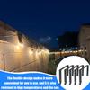 Adjustable Outdoor Light String Hooks for 3.2 - 6 inch Concrete Cinder Block Wall and Fences, 5 Pcs Metal No Drill String Light Hangers, Outside