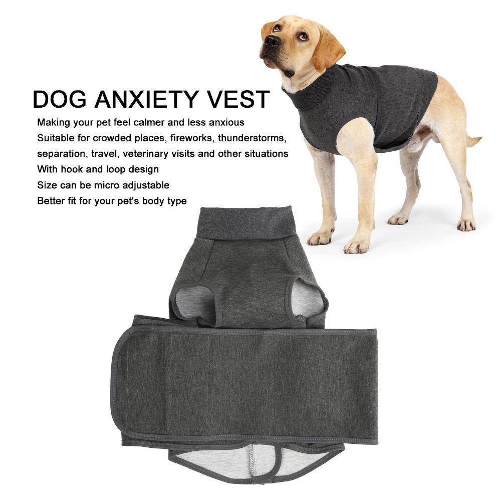Soft Fabric Dog Calming Jacket Adjustable Thunder Relief Dog Shirt  Outdoor Walking