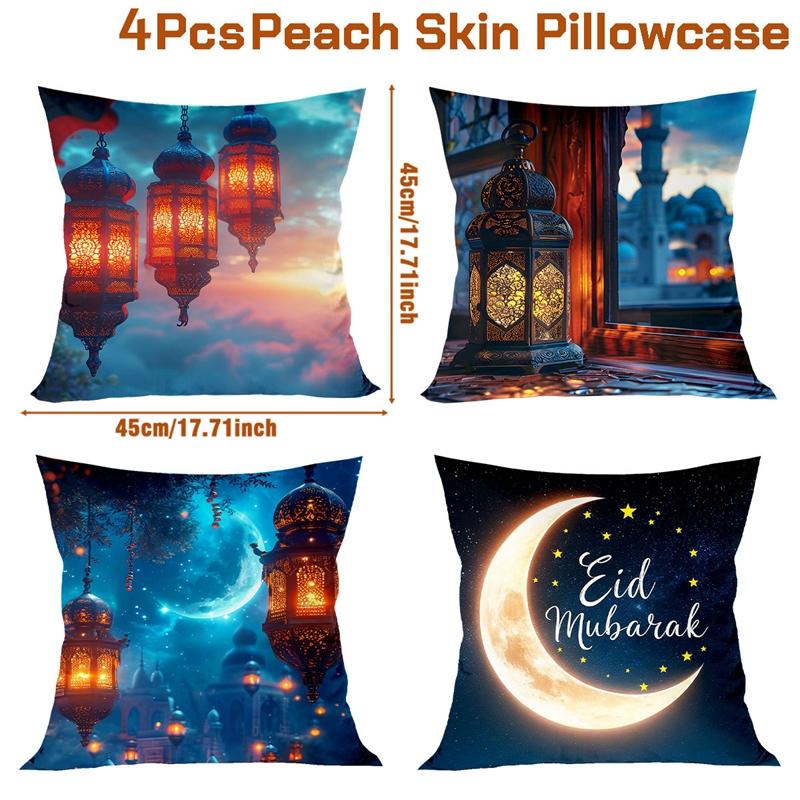 45x45cm EID Cushion Cover Ramadan Decoration For Home Eid Mubarak Islamic Muslim Party Eid al-Fitr Ramadan Kareem Eid AL Adha