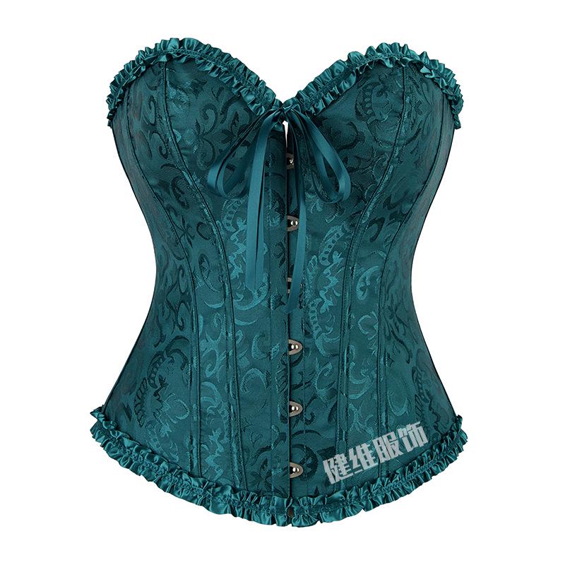 Jacquard Lace Fishbone Corset: Party-Style Shaping Top