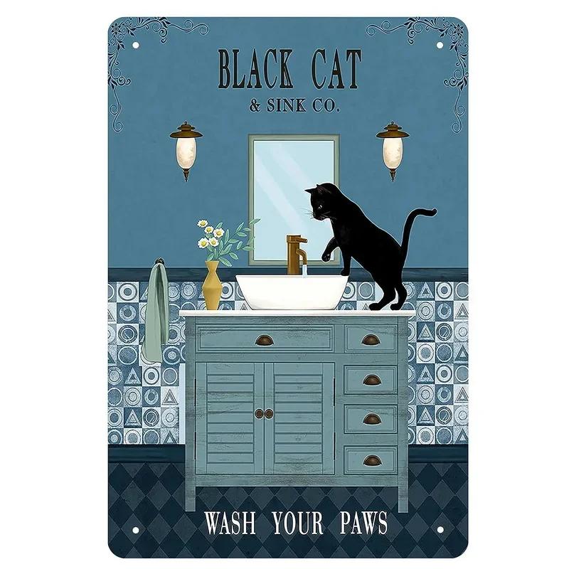 Cats Decor Funny Metal Tin Signs I Love you to the moon and Back Cat Posters for Home Bathroom cafe Pub Bar Gifts for Cat Lov