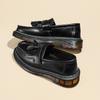 Fashion Breathable Slip On Loafers Thick Platform Casual Shoes Male Round Toe Cowhide Leather Driving Shoes Vintage Mens Summer Flats