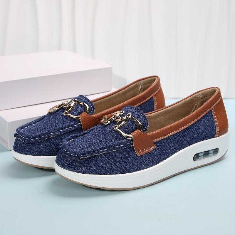 

Повседневная обувь большого размера весна новая парусиновая обувь Doudou обувь на платформе с увеличением высоты повседневная обувь 43 синий