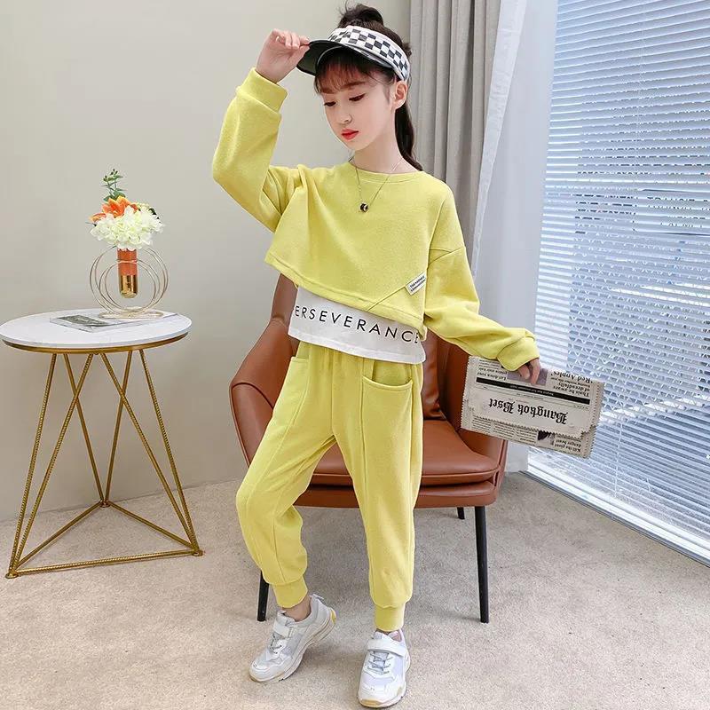 Mädchen Kleidung Mode 2-teiliges Set für Kleinkinder Sporttops + Hosenanzug Lässiges Outfit für Frühling Herbst Kleidung