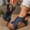 New summer women's thick-soled wedge sandals large-size thick-soled fish mouth sandals wedge sandals