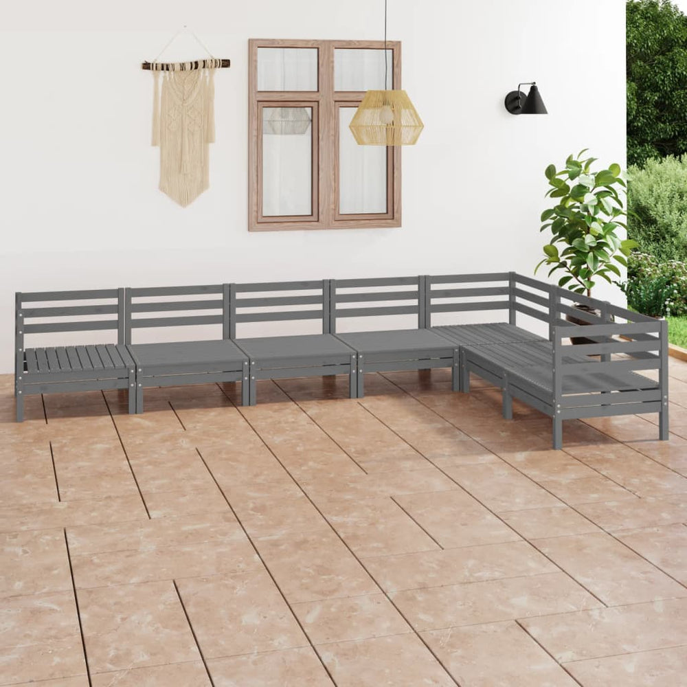 Garden Furniture Set 7 Pcs Solid Pine Wood