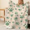 Cozy Flannel Fleece Blanket – Cute Claw Print, Skin-Friendly Warm Throw for Home, Christmas & Halloween