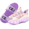 Kinder Lichter Sportschuhe Reibschuhe Aufladbar und Zerlegbar Vierräder Rollschuhe LED Kinder Leuchtende Sneaker
