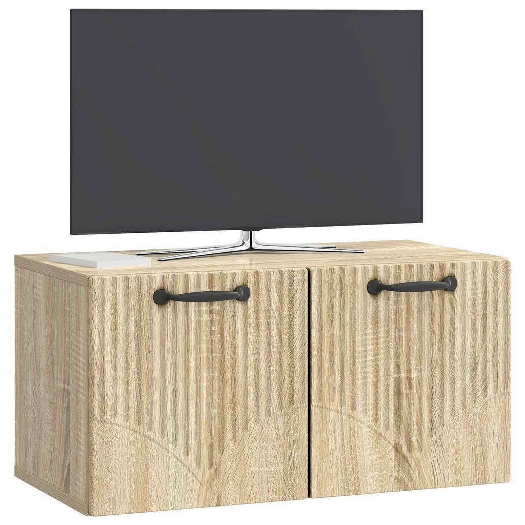 Wall Mounted TV Cabinet in Sonoma Oak 59.5 x 31 x 30 cm