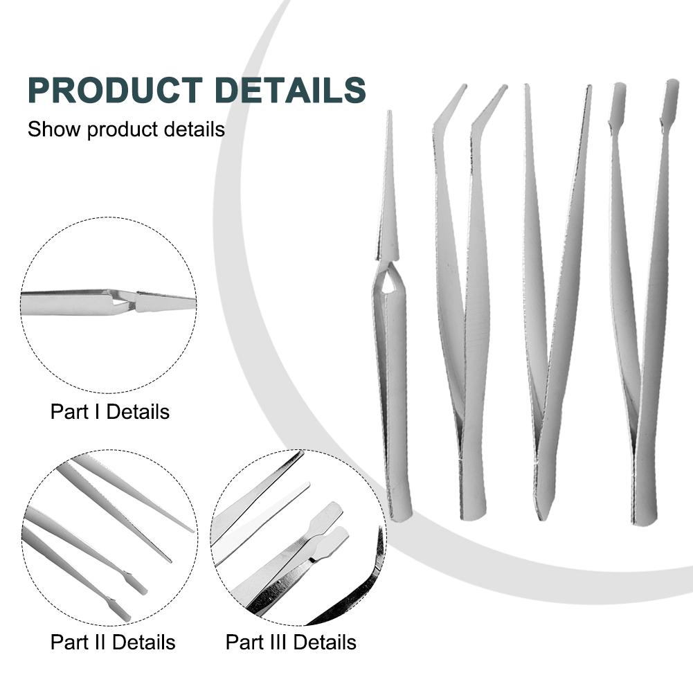 4KS Kombinované kleště Pinzety pro opravu mobilních telefonů Stříbrné