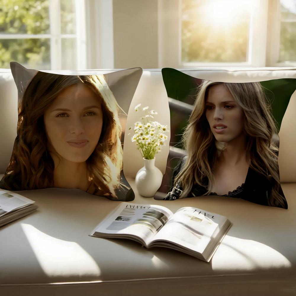 V-Vicki Donovan Vampire Diaries Cushion Cover Pillowcase Anti-Dustmite Invisible Zipper Short Plush Sofa Cushion