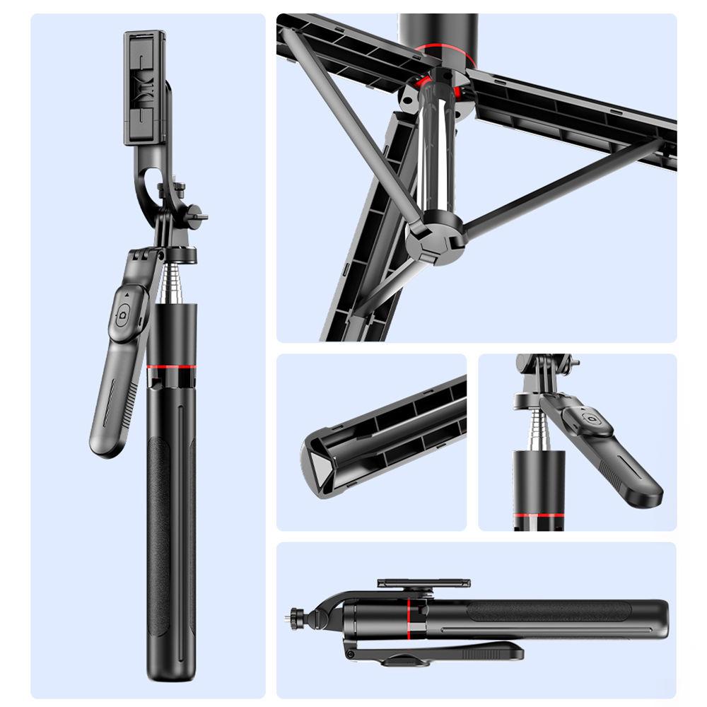 Stainless Steel Telescopic Selfie Stick Tripod Foldable Rotatable 360 Panoramic Shooting 1708mm Extended Length for Smartphone