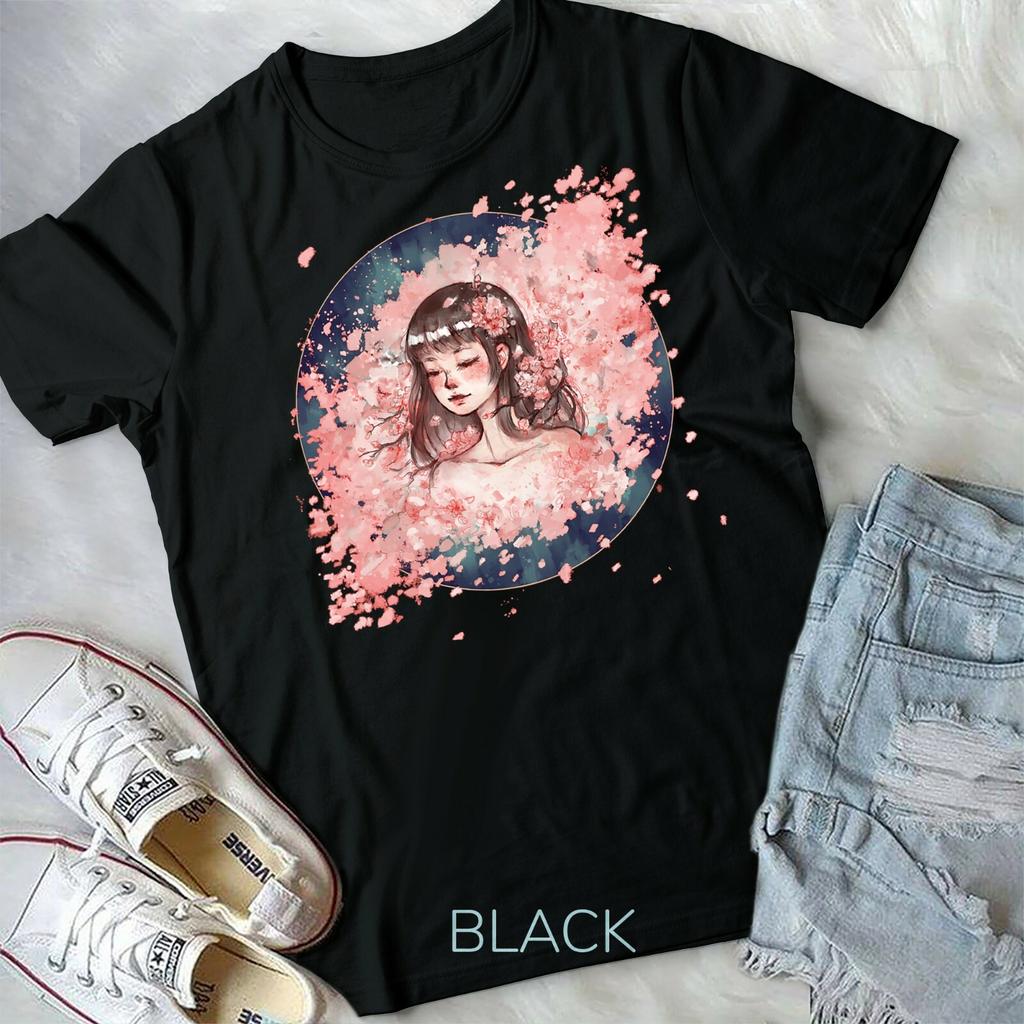 Spring Harajuku Sakura Cherry Blossom Manga Anime Girl Unisex Form T-shirt